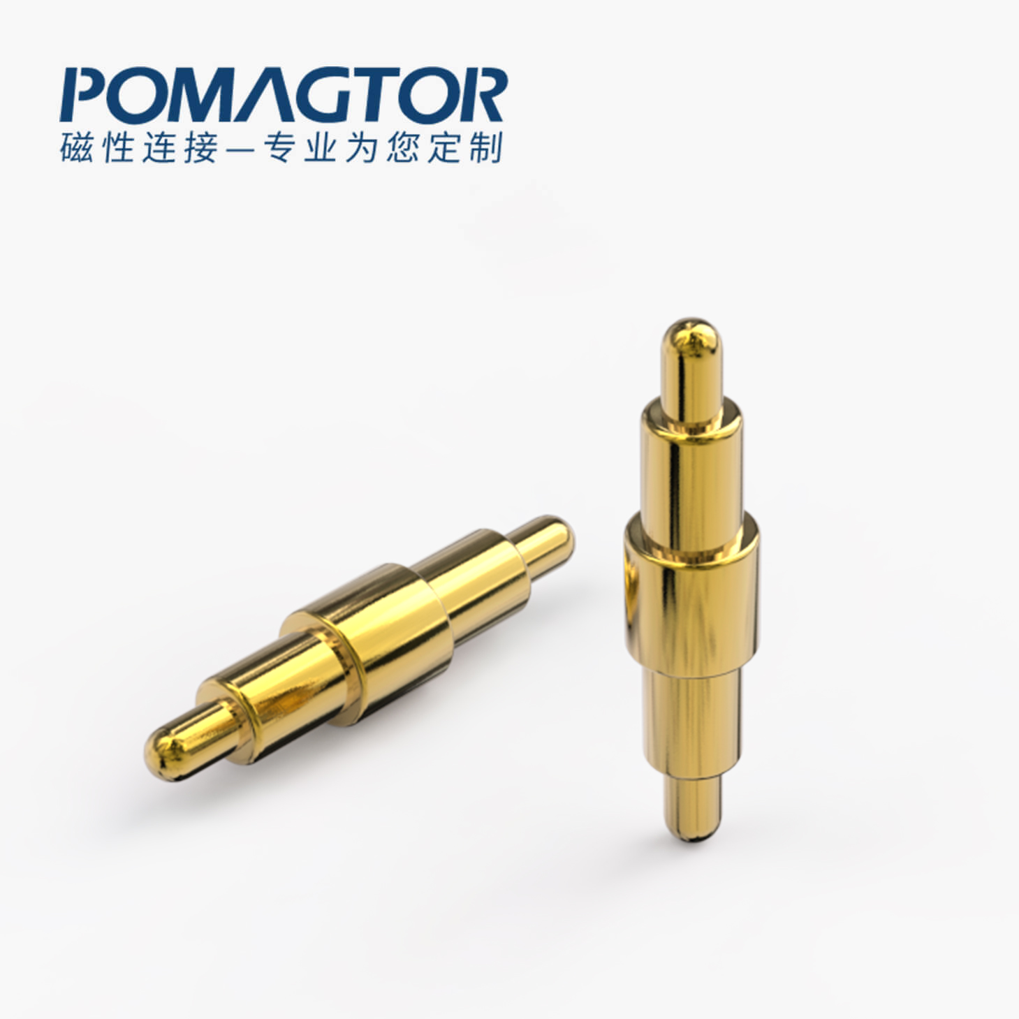 弹簧针 双头式：电镀黄铜Au1u，电压12V，电流1A，弹力10000次+，工作温度-40°~150°