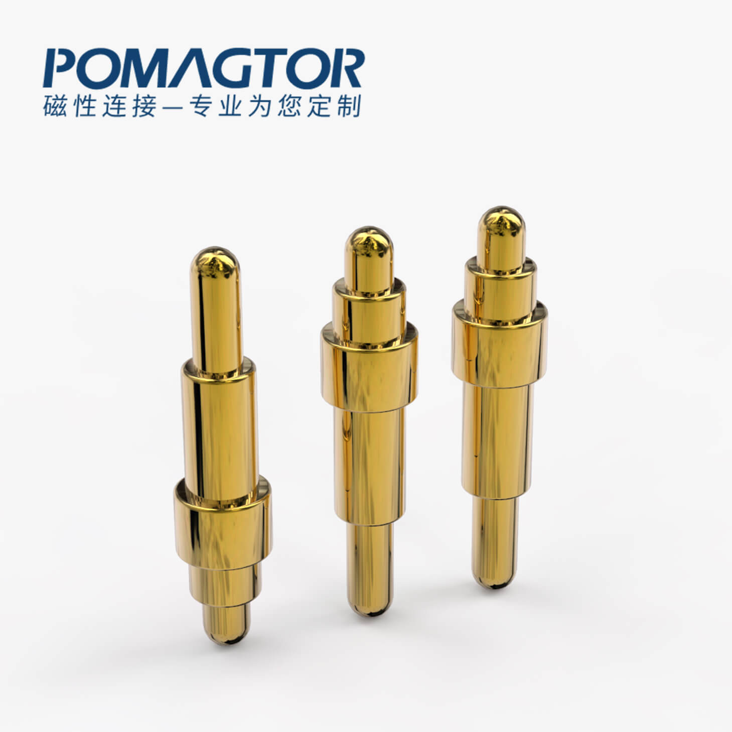 弹簧针 双头式：电镀黄铜Au1u，电压12V，电流1A，弹力10000次+，工作温度-40°~150°