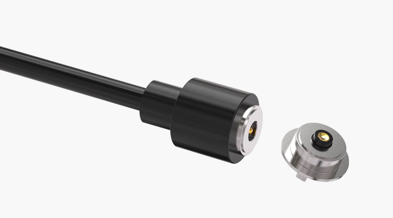 磁吸数据线 圆形磁性系列：2PIN，电镀黄铜Au1u，电压5V，电流3A，工作行程0.8mm:60gfMax，弹力寿命10000次+，工作温度-30&deg;~85&deg;
