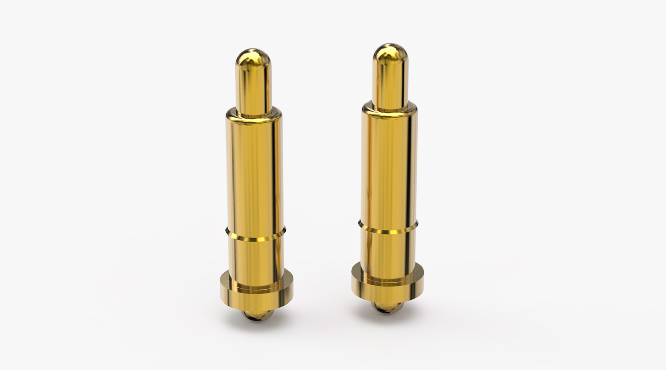 弹簧针 双头式：电镀黄铜Au1u，电压12V，电流1A，弹力10000次+，工作温度-40&deg;~150&deg;