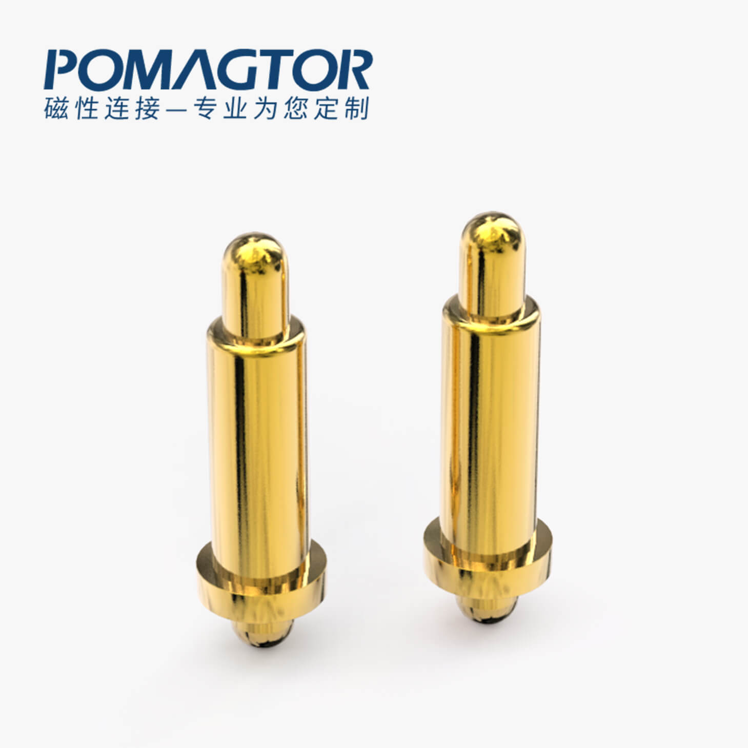 弹簧针 双头式：电镀黄铜Au1u，电压12V，电流1A，弹力10000次+，工作温度-40°~150°