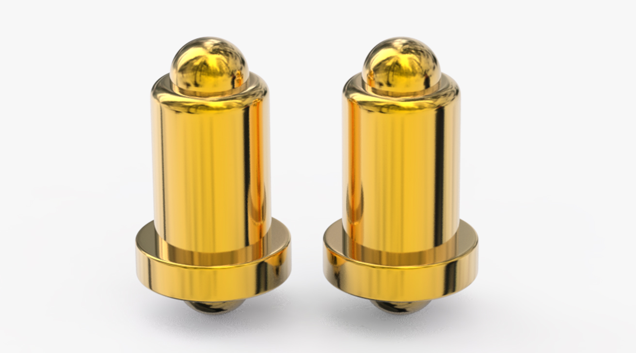 弹簧针 双头式：电镀黄铜Au1u，电压12V，电流1A，弹力10000次+，工作温度-40&deg;~150&deg;