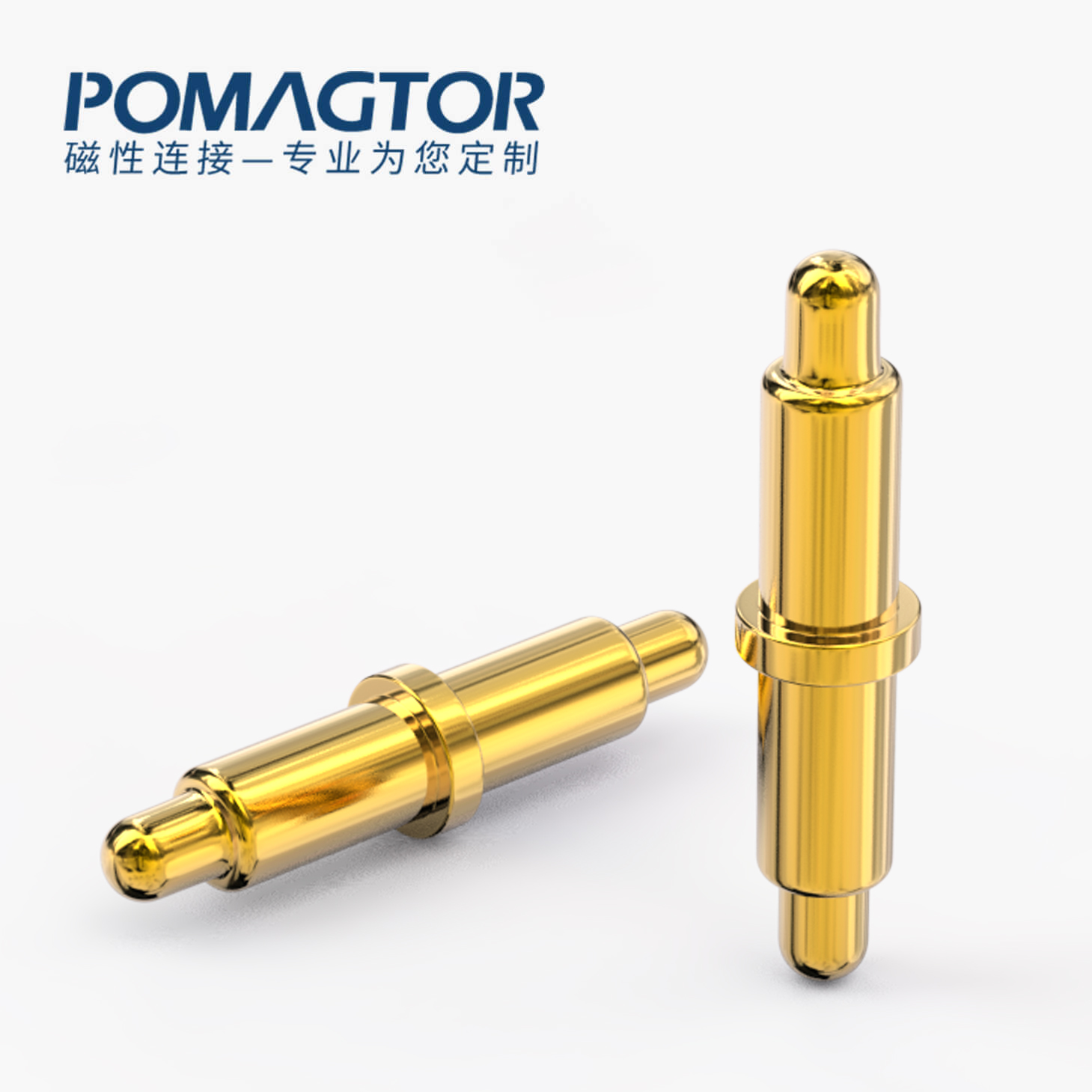 弹簧针 双头式：电镀黄铜Au1u，电压12V，电流1A，弹力10000次+，工作温度-40°~150°