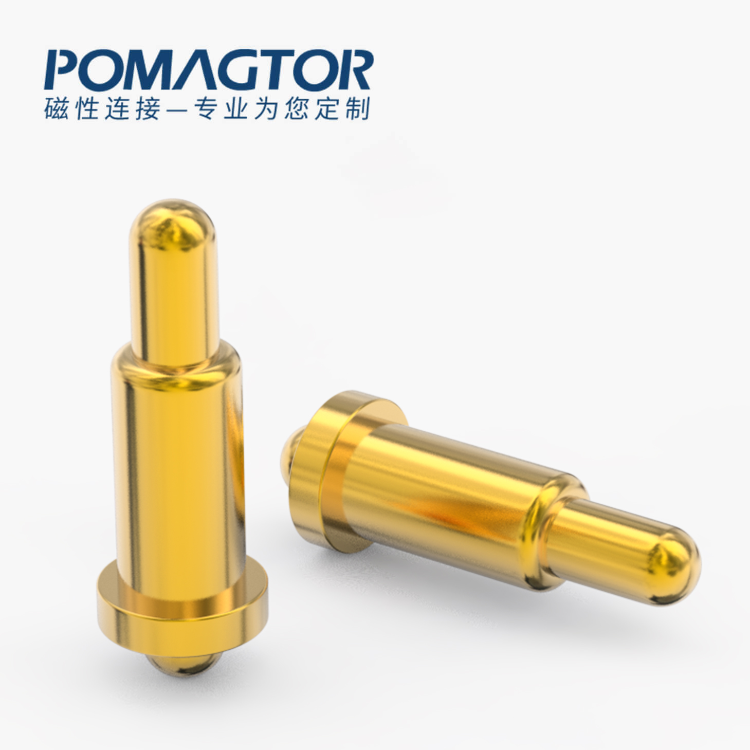 弹簧针 双头式：电镀黄铜Au1u，电压12V，电流1A，弹力10000次+，工作温度-40°~150°