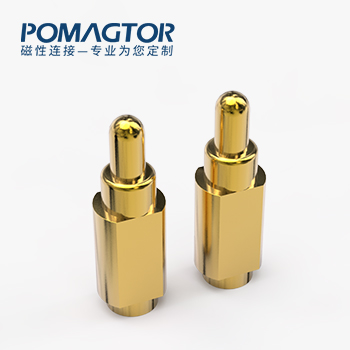 弹簧针 侧帖式：电镀黄铜Au3u，电压12V，电流1A，工作行程0.8mm:150gfMax，弹力10000次+，工作温度-30°~85°