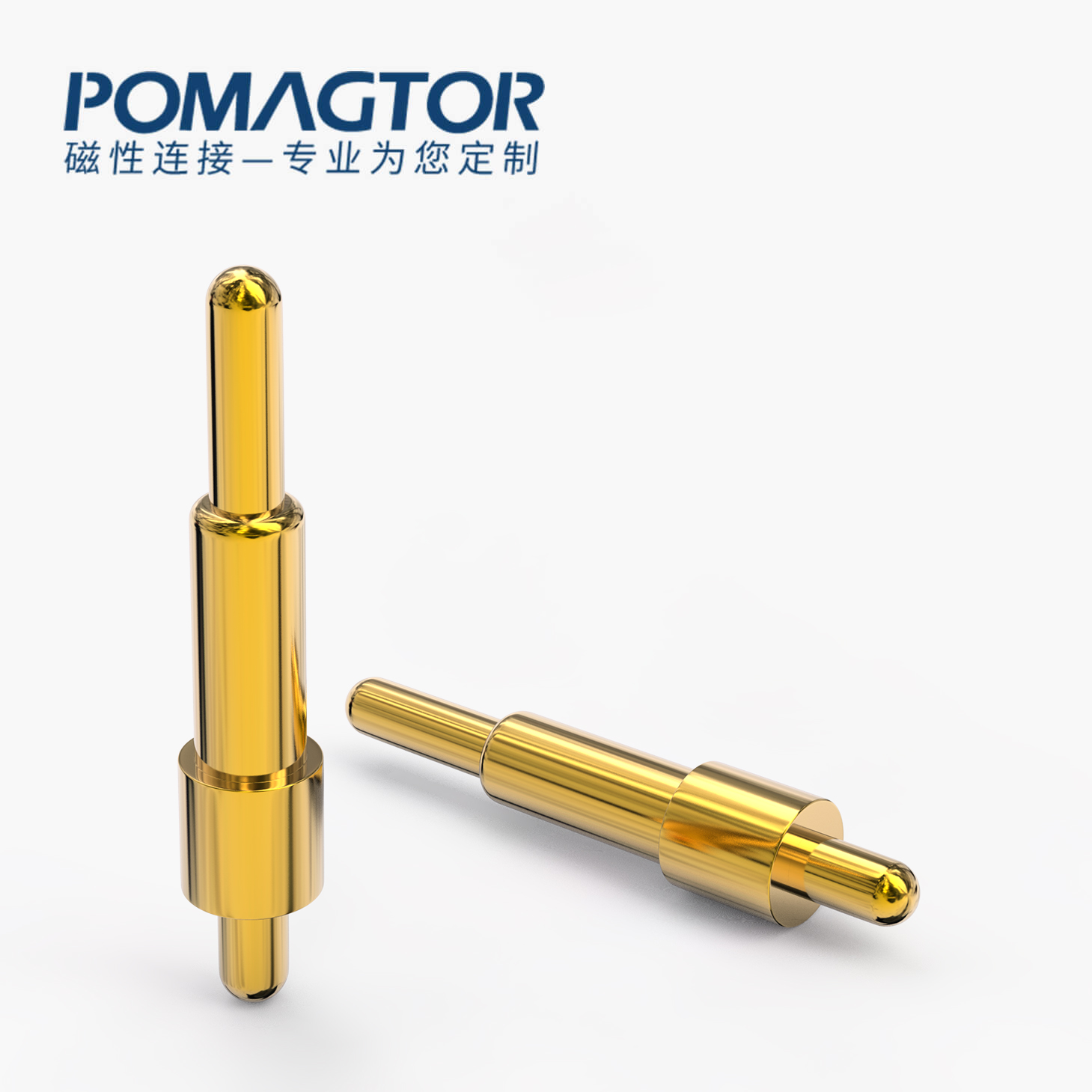 弹簧针 双头式：电镀黄铜Au1u，电压12V，电流1A，弹力10000次+，工作温度-40°~150°