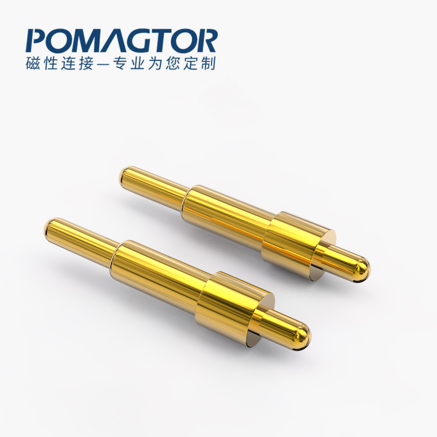 弹簧针 双头式：电镀黄铜Au1u，电压12V，电流1A，弹力10000次+，工作温度-40°~150°