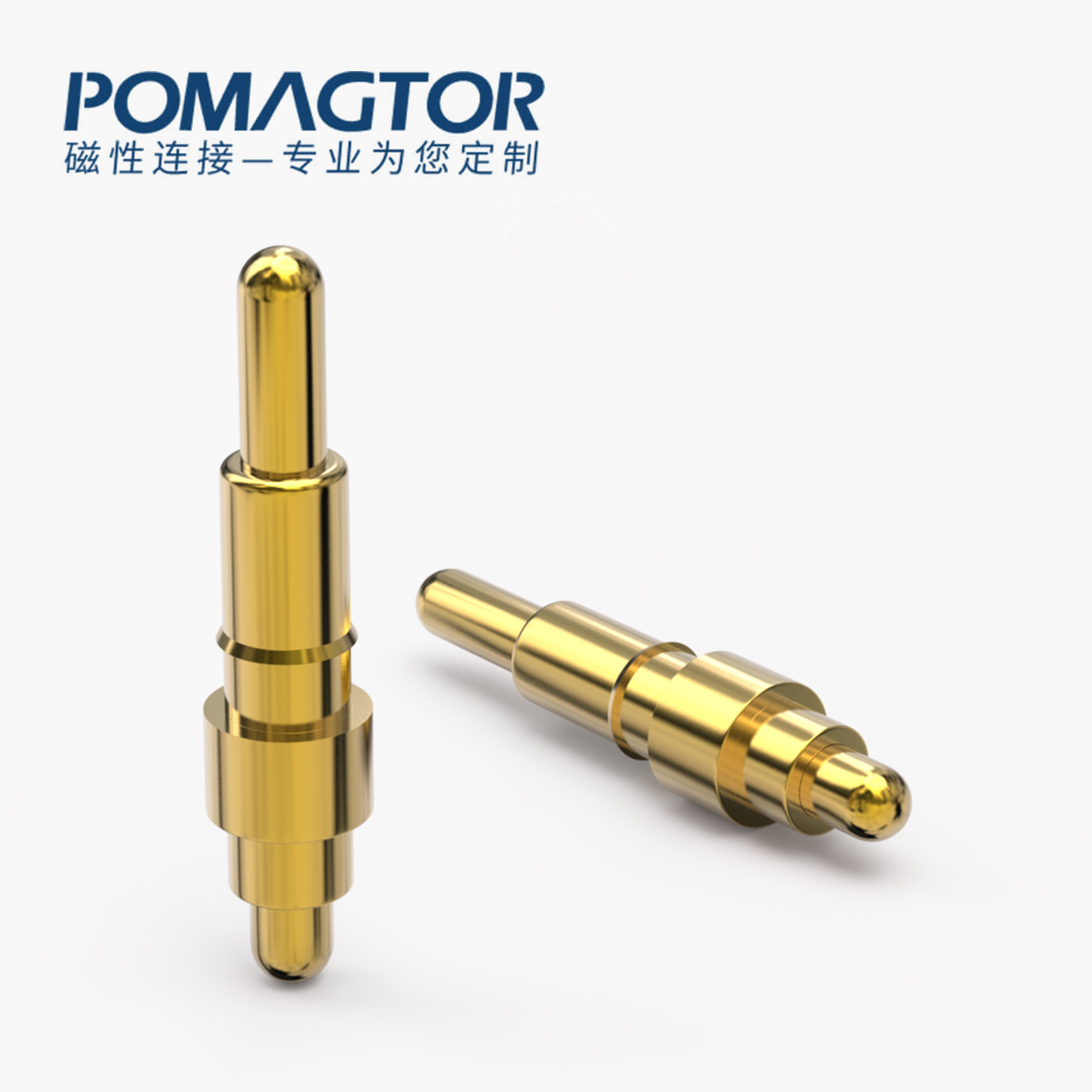 弹簧针 双头式：电镀黄铜Au1u，电压12V，电流1A，弹力10000次+，工作温度-40°~150°