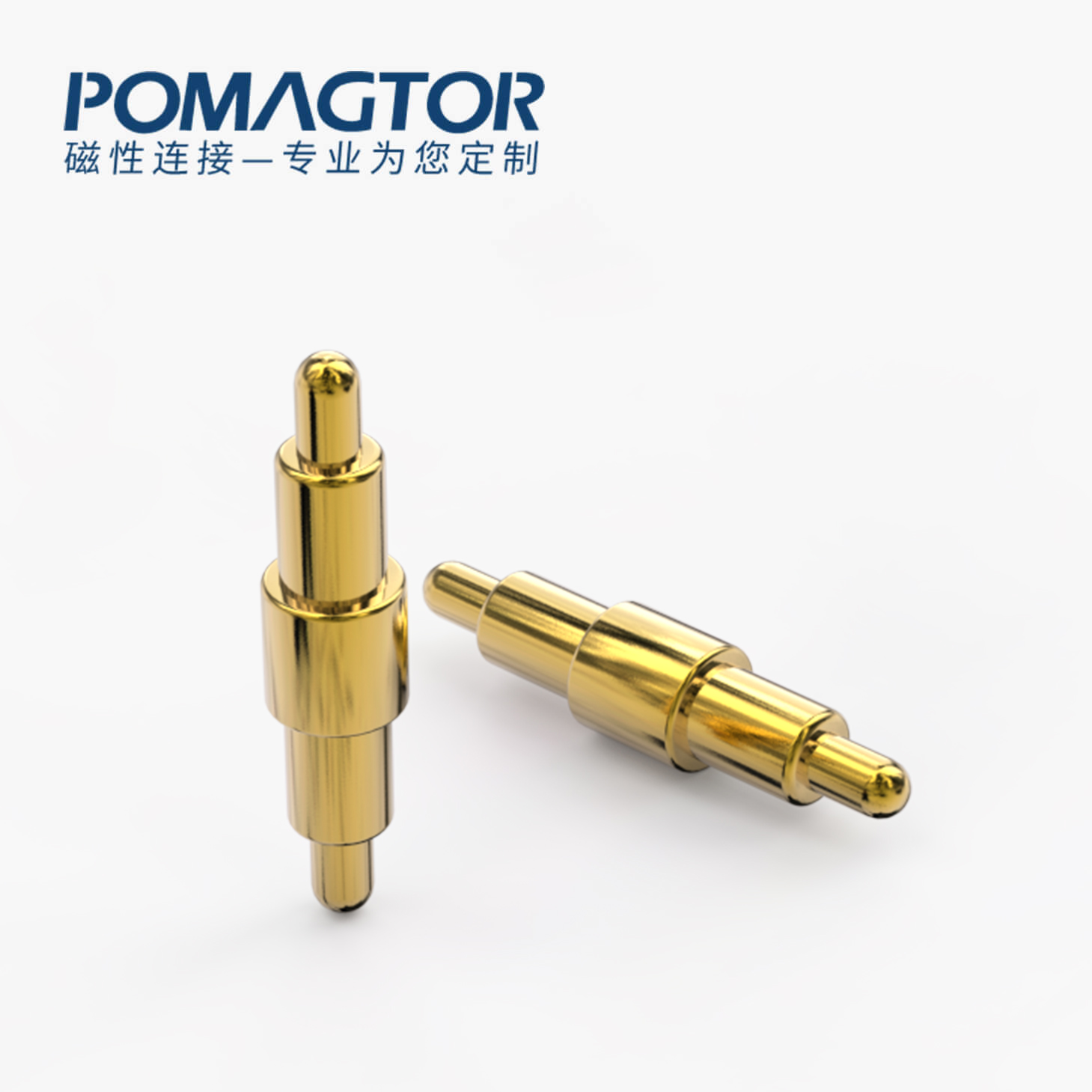 弹簧针 双头式：电镀黄铜Au1u，电压12V，电流1A，弹力10000次+，工作温度-40°~150°