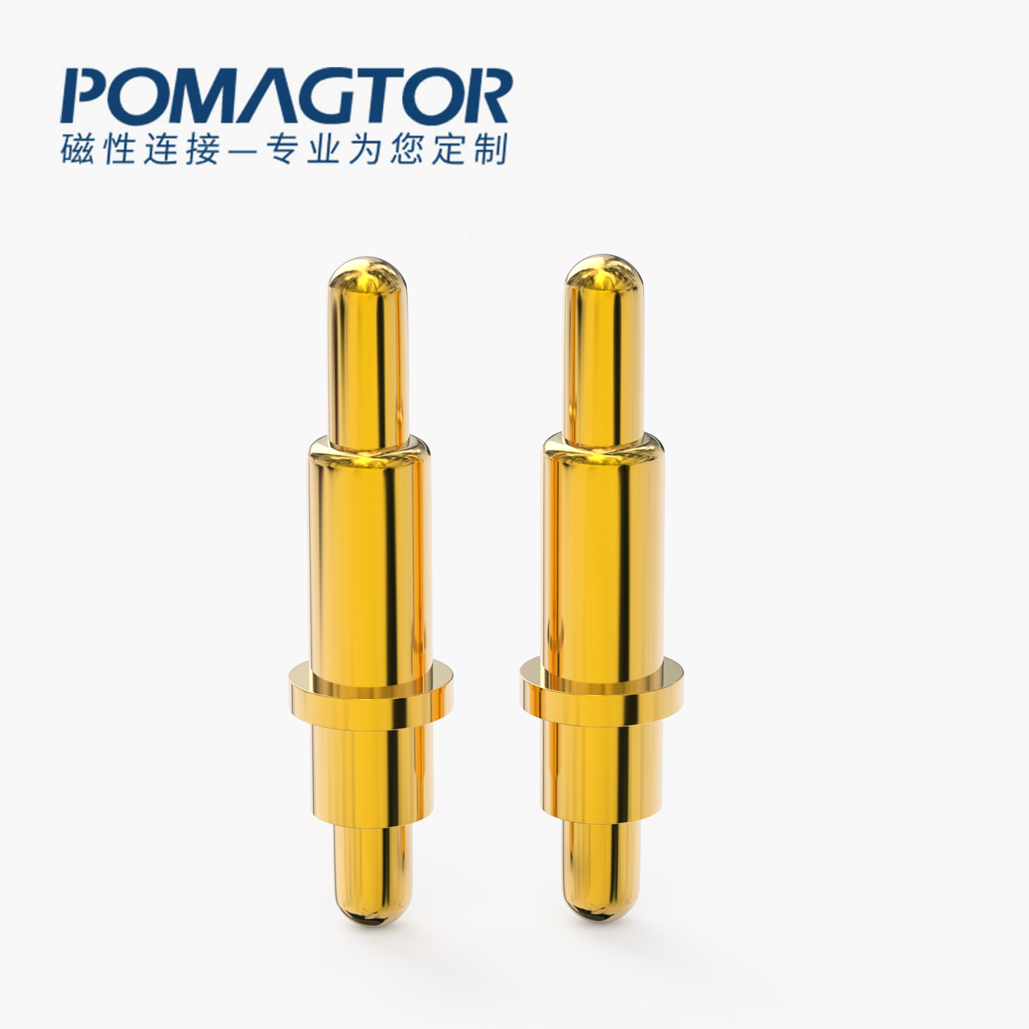 弹簧针 双头式：电镀黄铜Au1u，电压12V，电流1A，弹力10000次+，工作温度-40°~150°