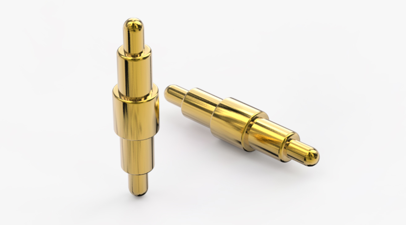 弹簧针 双头式：电镀黄铜Au1u，电压12V，电流1A，弹力10000次+，工作温度-40&deg;~150&deg;