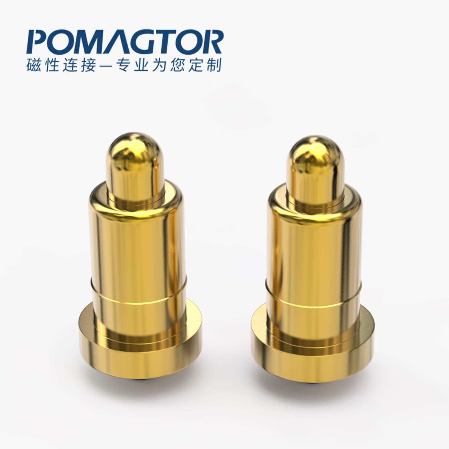 弹簧针 双头式：电镀黄铜Au1u，电压12V，电流1A，弹力10000次+，工作温度-40°~150°