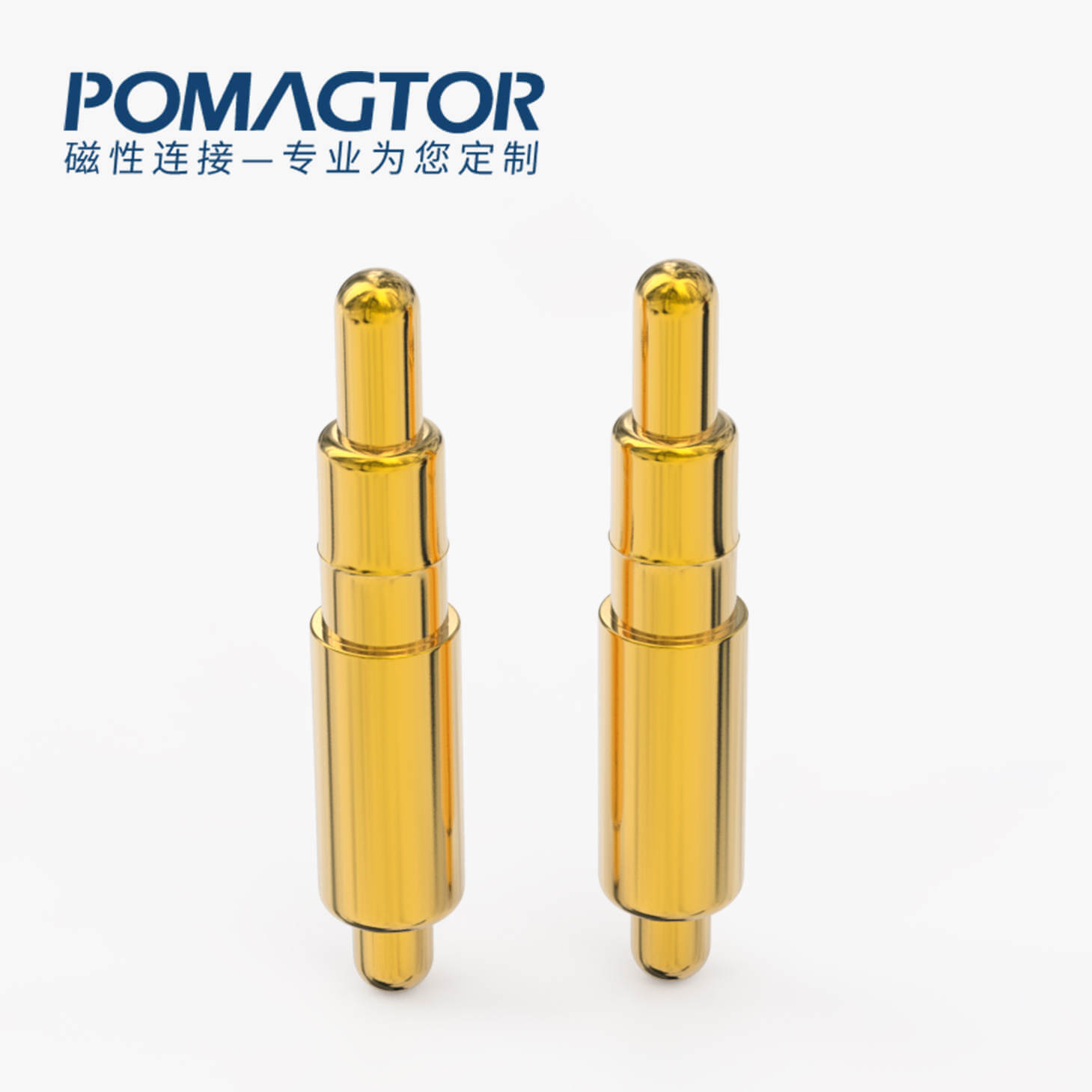 弹簧针 双头式：电镀黄铜Au1u，电压12V，电流1A，弹力10000次+，工作温度-40°~150°