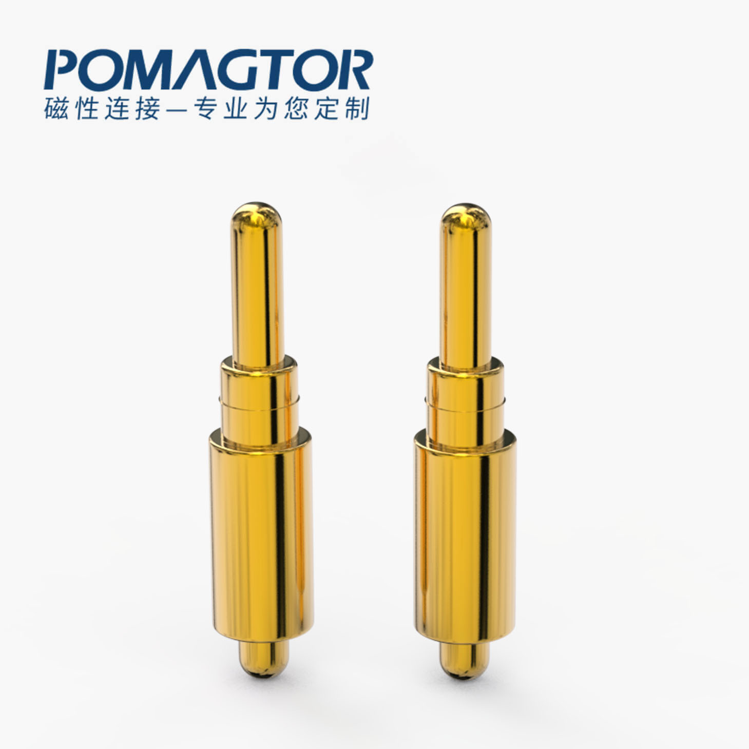 弹簧针 双头式：电镀黄铜Au1u，电压12V，电流1A，弹力10000次+，工作温度-40°~150°