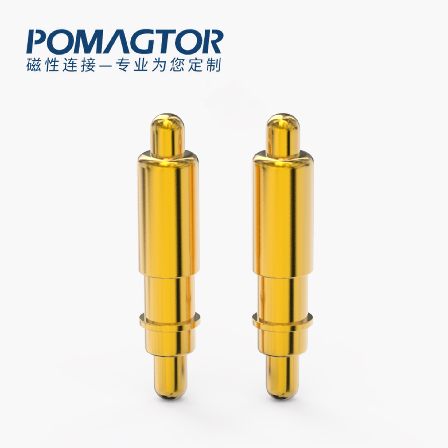 弹簧针 双头式：电镀黄铜Au1u，电压12V，电流1A，弹力10000次+，工作温度-40°~150°