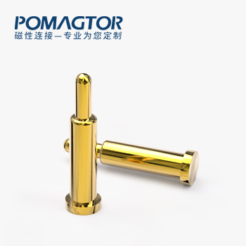 弹簧针 SMT式：电镀黄铜Au1u，电压12V，电流1A，弹力10000次+，工作温度-40°~150°