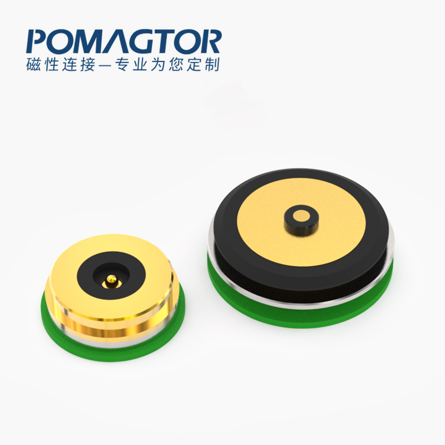 磁吸连接器 圆形磁性系列：2PIN，电压5V，电流2A，工作行程1.0mm:40±20gf，弹力10000次+，工作温度-30°~85°