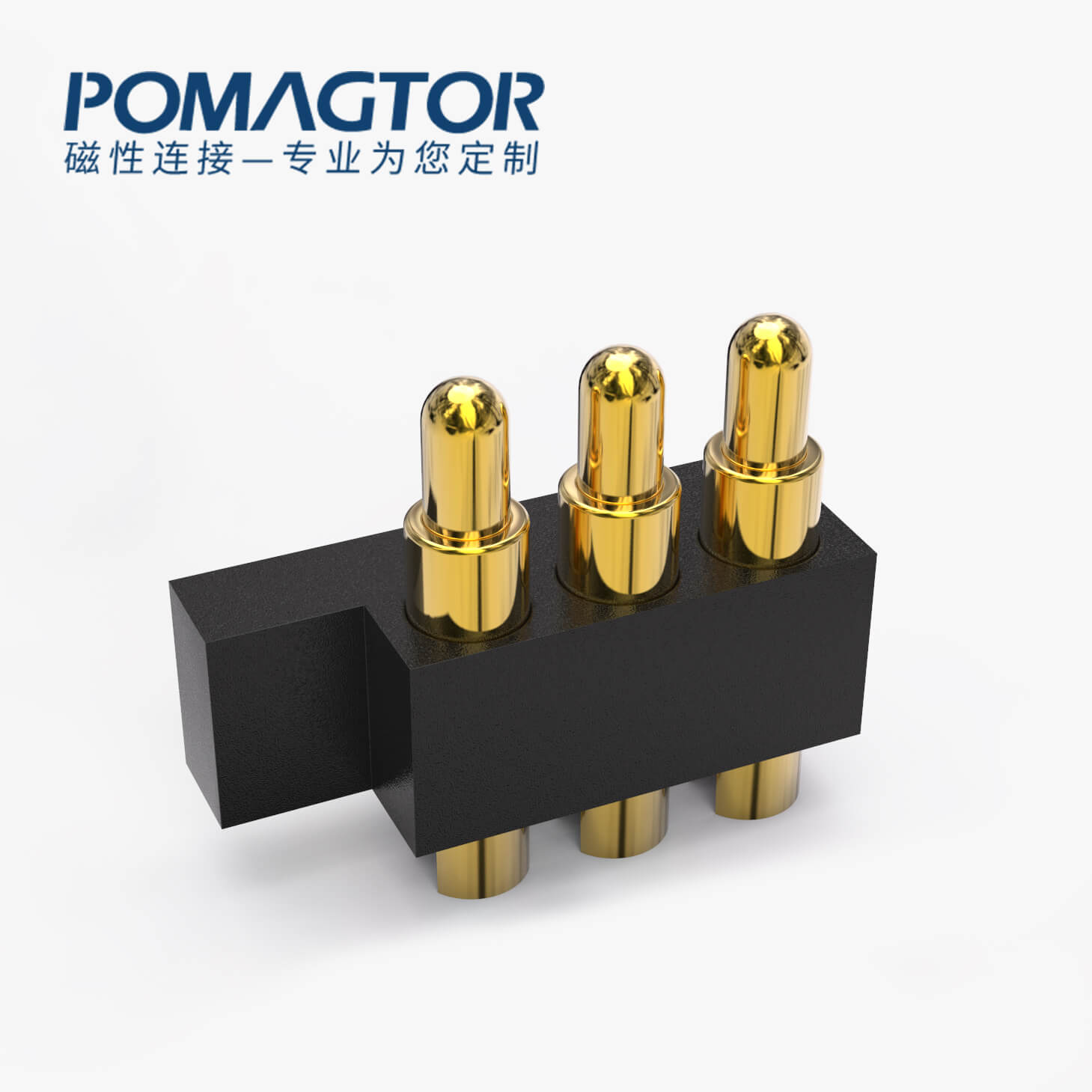 弹簧针连接器 侧帖式：3PIN，电镀黄铜Au3u，电压12V，电流4.5A，工作行程1.2mm:70gfMax，弹力30000次+，工作温度-30°~85°