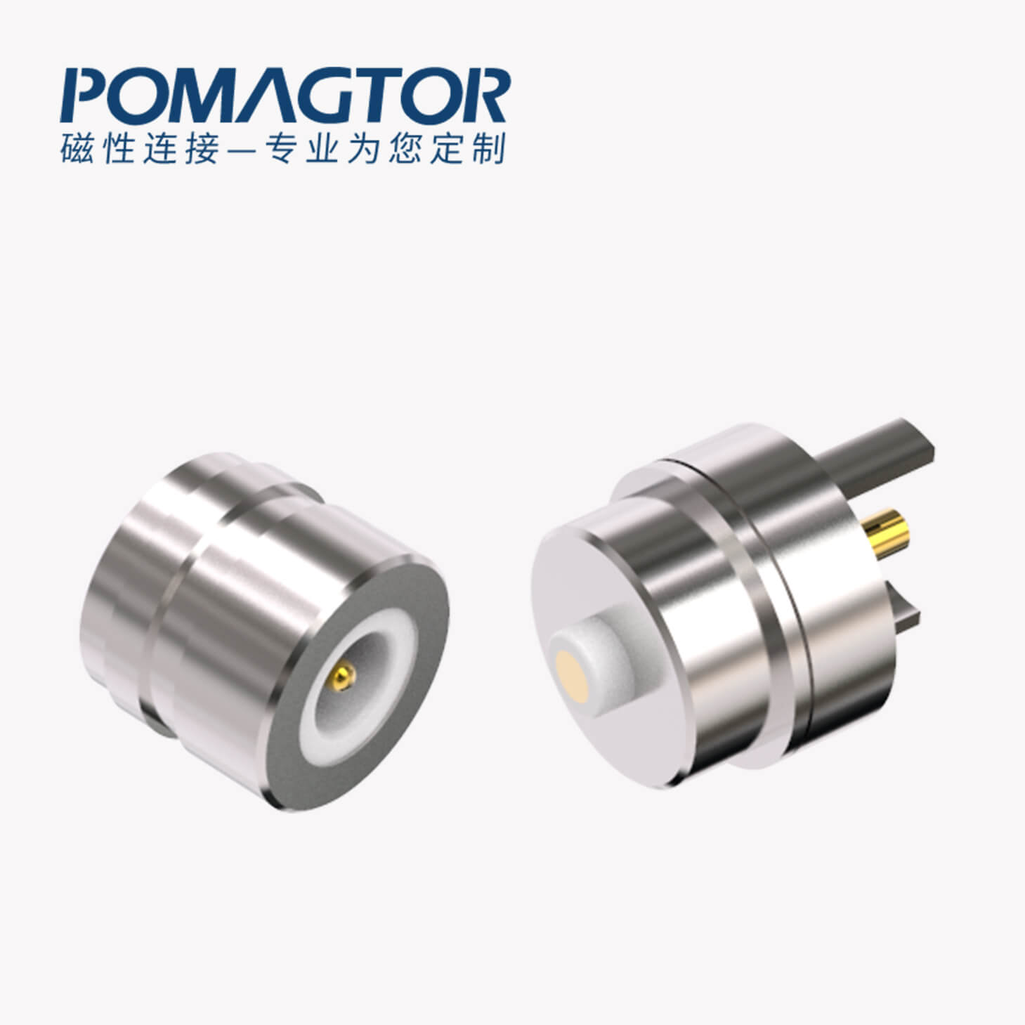 磁吸连接器 圆形磁性系列：2PIN，电镀黄铜Au3u，电压5V，电流1.5A，按压行程0.8mm:60gfMax，弹力10000次+，工作温度-30°~85°