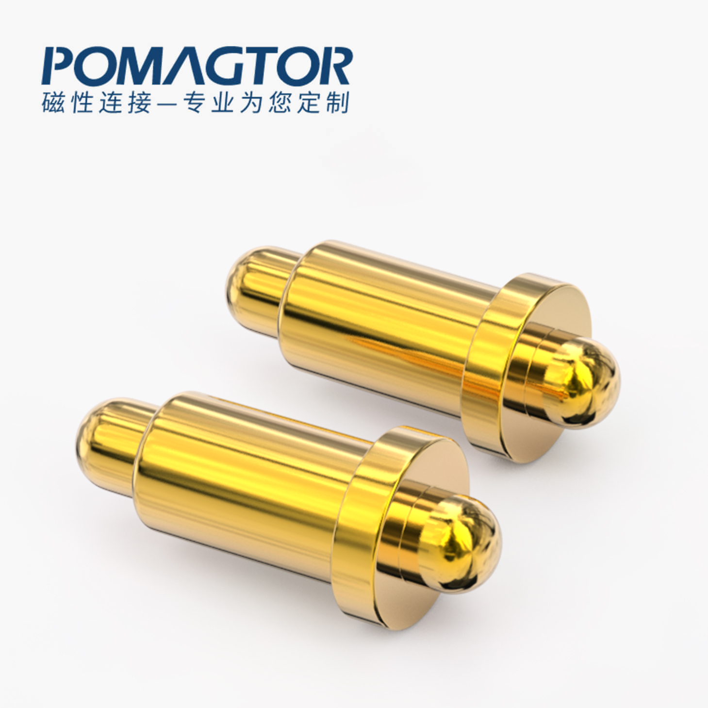 弹簧针 双头式：电镀黄铜Au1u，电压12V，电流1A，弹力10000次+，工作温度-40°~150°