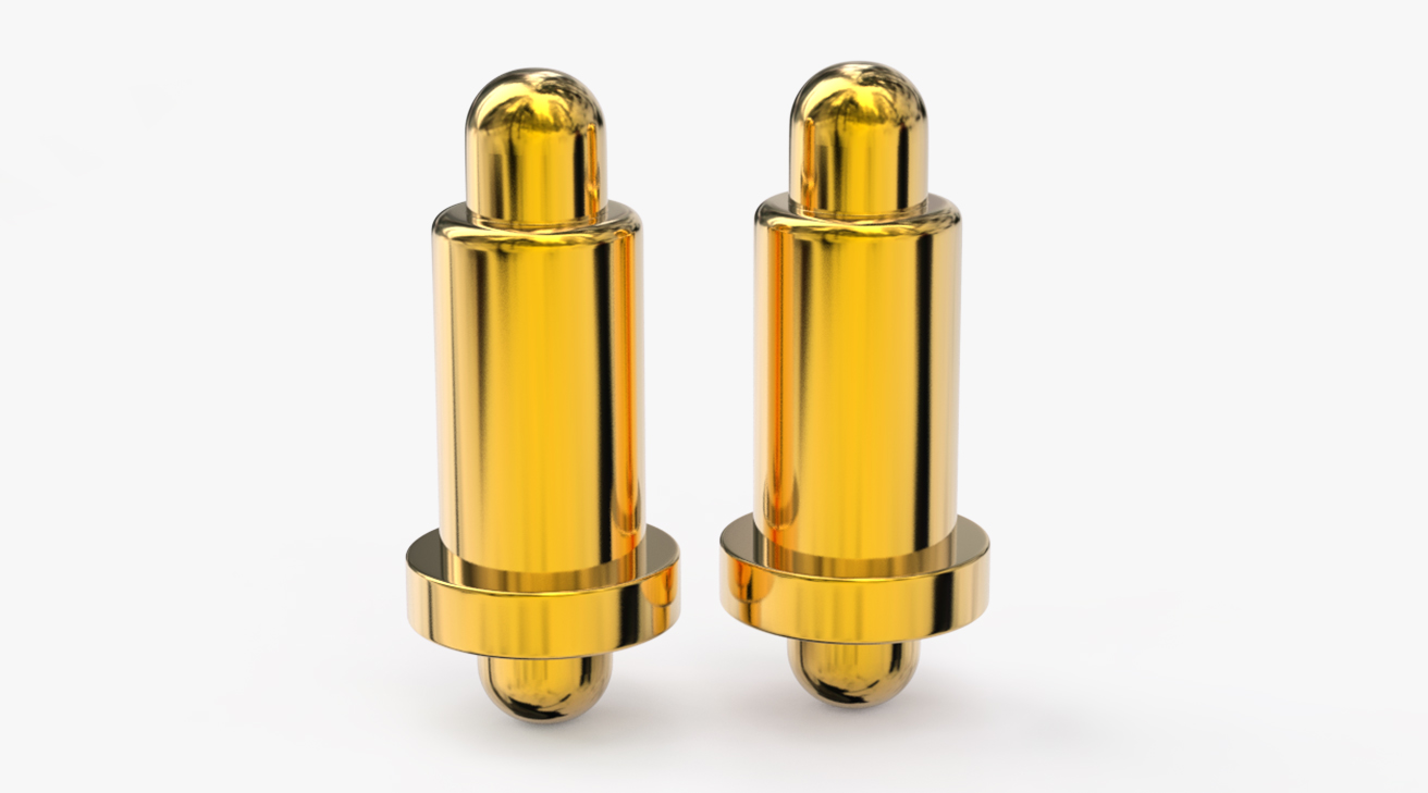 弹簧针 双头式：电镀黄铜Au1u，电压12V，电流1A，弹力10000次+，工作温度-40&deg;~150&deg;