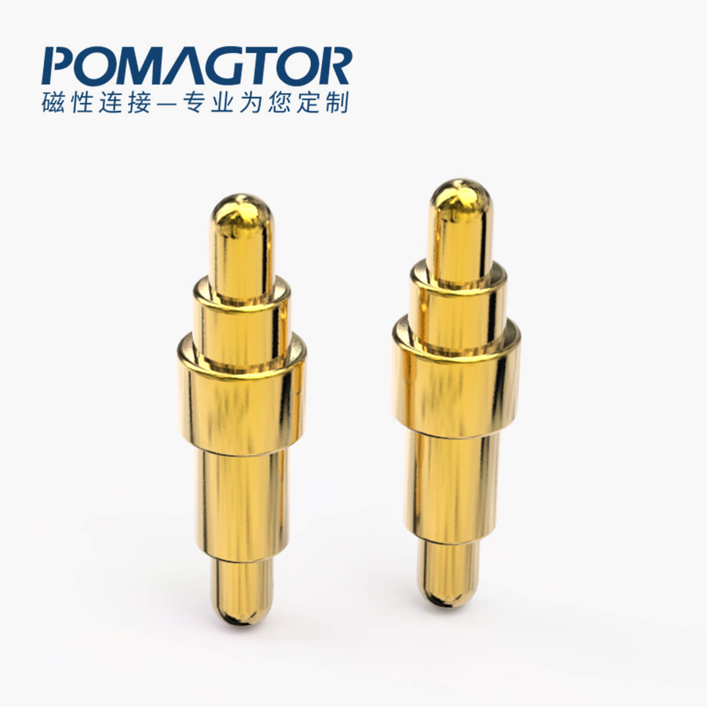 弹簧针 双头式：电镀黄铜Au1u，电压12V，电流1A，弹力10000次+，工作温度-40°~150°