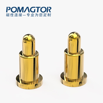 弹簧针 SMT式：电镀黄铜Au1u，电压12V，电流1A，弹力10000次+，工作温度-40°~150°