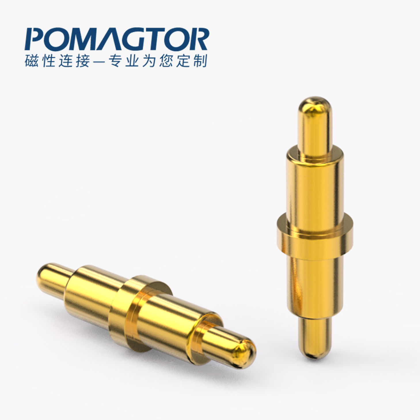 弹簧针 双头式：电镀黄铜Au1u，电压12V，电流1A，弹力10000次+，工作温度-40°~150°