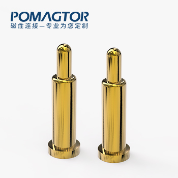 弹簧针 SMT式：电镀黄铜Au1u，电压12V，电流1A，弹力10000次+，工作温度-40°~150°