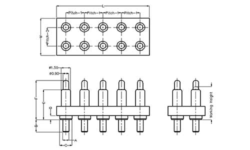 10Pin 弹簧针连接器 插件式 图纸