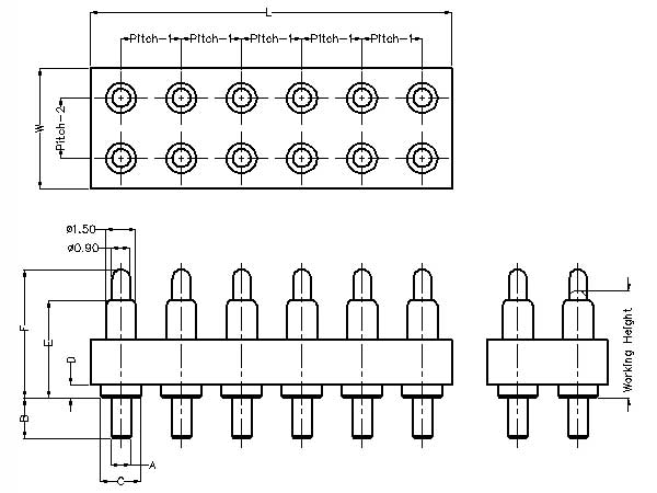 12Pin 弹簧针连接器 插件式 图纸
