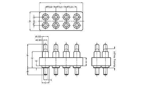 8Pin 弹簧针连接器 插件式 图纸